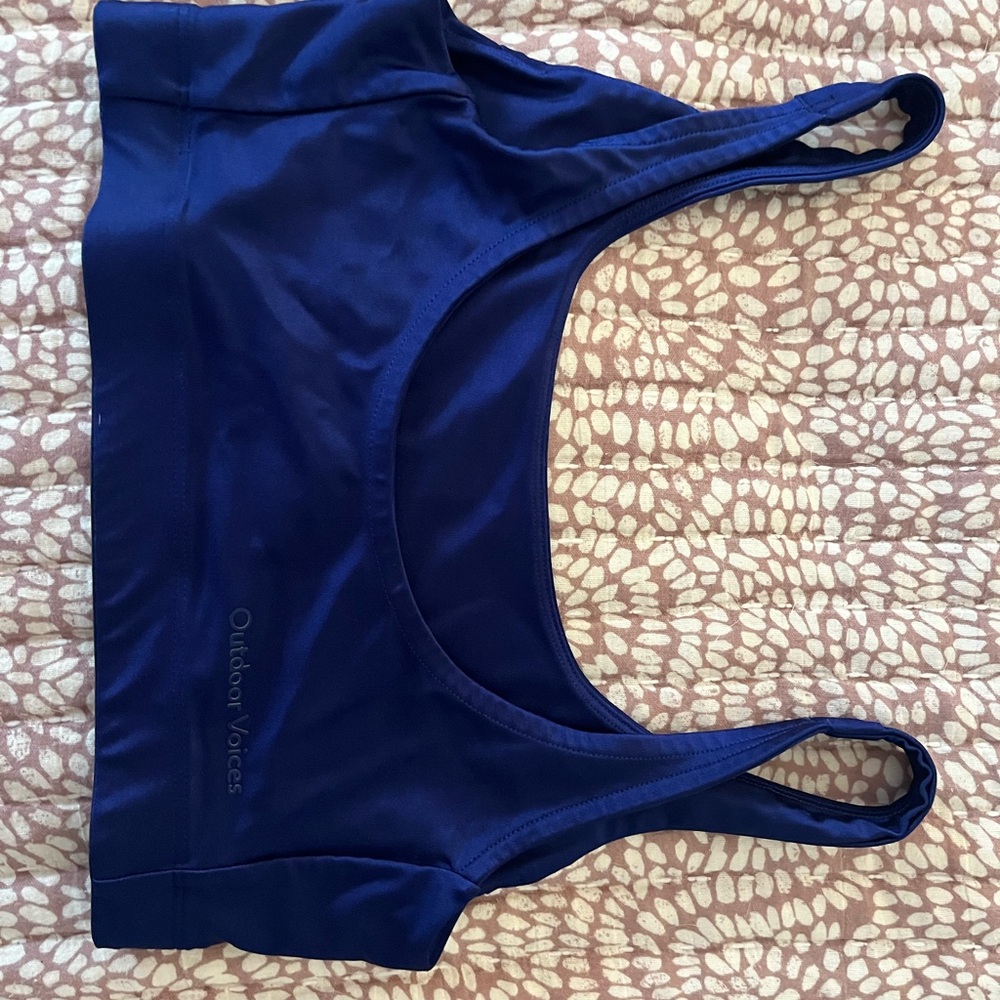 Outdoor Voices Blue Racerback Sports Bra